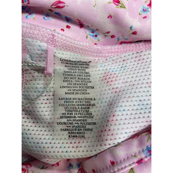Loveshackfancy 'Vanina' Pink Nylon Floral Active Skort Size M - Picture 4 of 5